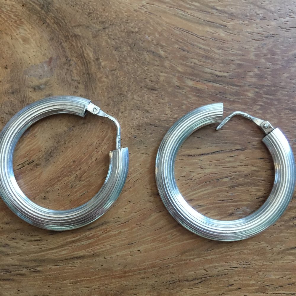 Sterling 925 Silver Hoop Earrings